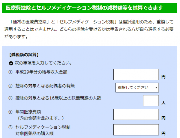 セルフメディケーション税制と医療費控除の減税試算